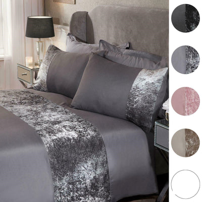 Pressed velvet panel duvet cover