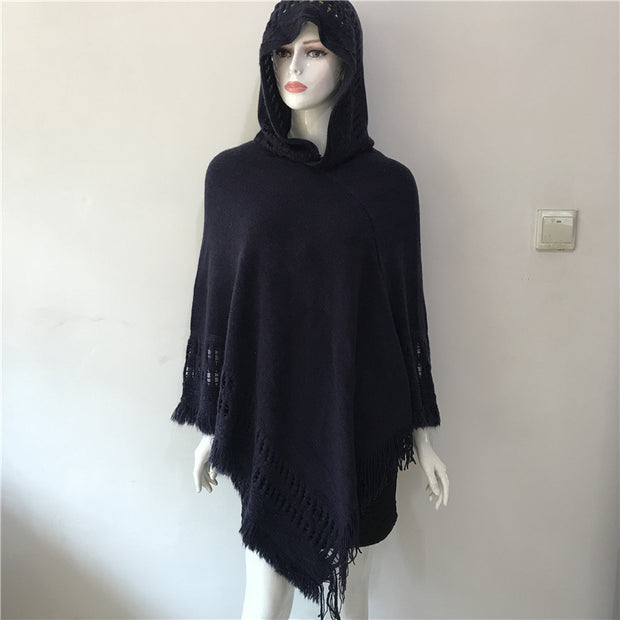 Hollow tassel cloak shawl