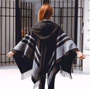 Autumn and winter hooded ladies cloak shawl