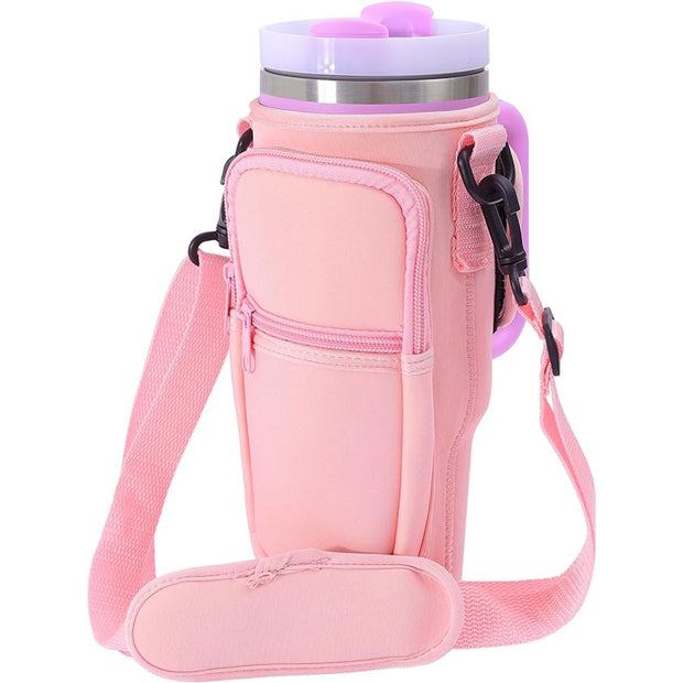 Water Bottle Holder Bag With Adjustable Shoulder Strap