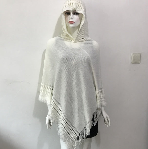 Hollow tassel cloak shawl