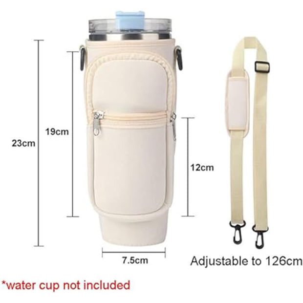 Water Bottle Holder Bag With Adjustable Shoulder Strap