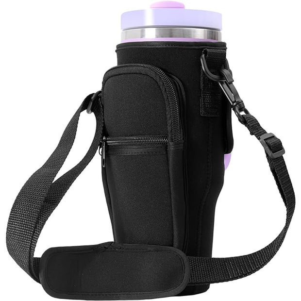 Water Bottle Holder Bag With Adjustable Shoulder Strap