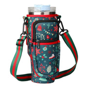 Water Bottle Holder Bag With Adjustable Shoulder Strap